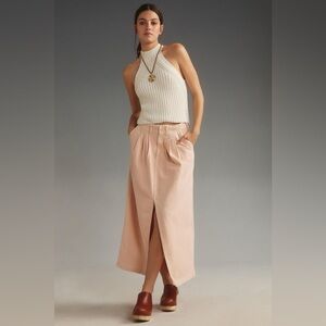NWT Size 16 - Anthropologie Pilcro Slouchy Trouser Maxi Skirt in pale pink